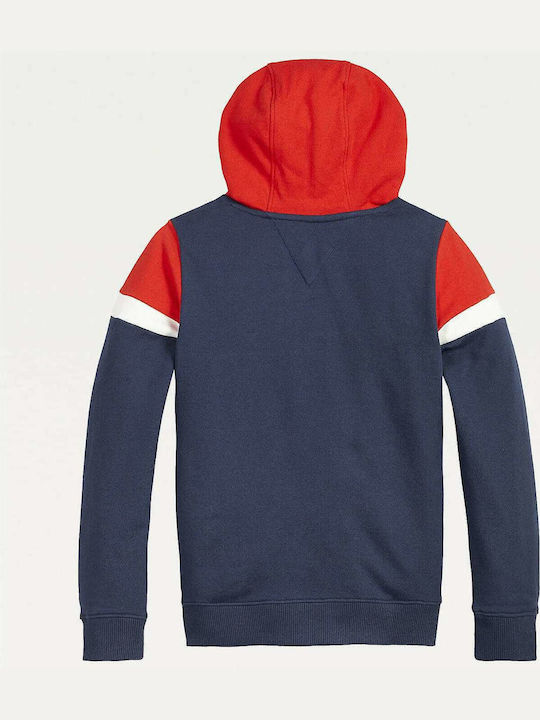 Παιδικό Φούτερ με Κουκούλα Navy Μπλε Colorblock