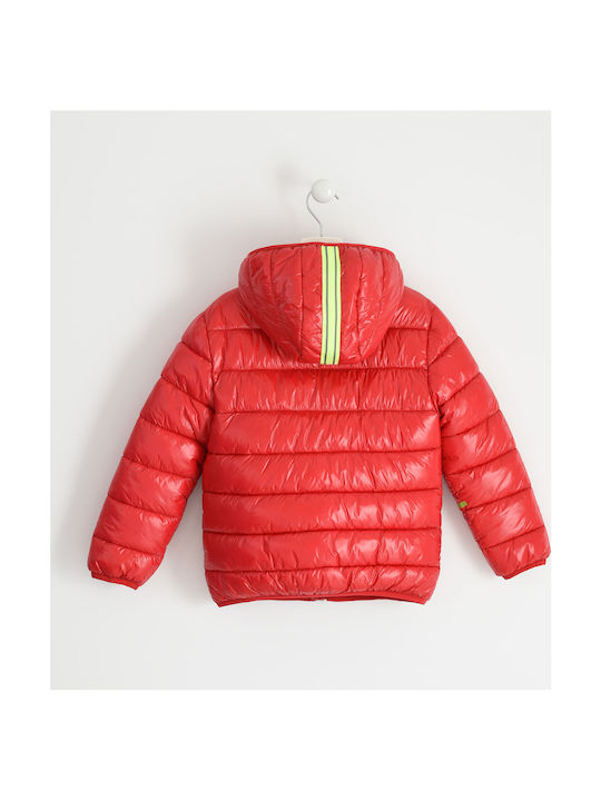 iDO Kids Quilted Jacket short Hooded Red