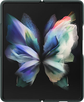 Samsung Leather Cover Umschlag Rückseite Leder Grün (Galaxy Z Fold 3)