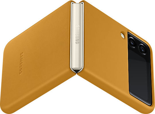 Samsung Leather Cover Back Cover Δερμάτινο Mustard (Galaxy Z Flip3 5G)