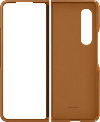 Samsung Leather Cover Umschlag Rückseite Leder Camel (Galaxy Z Fold 3)