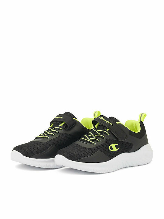 Softy Kids Sports Shoes Running with Hoop & Loop Closure Black