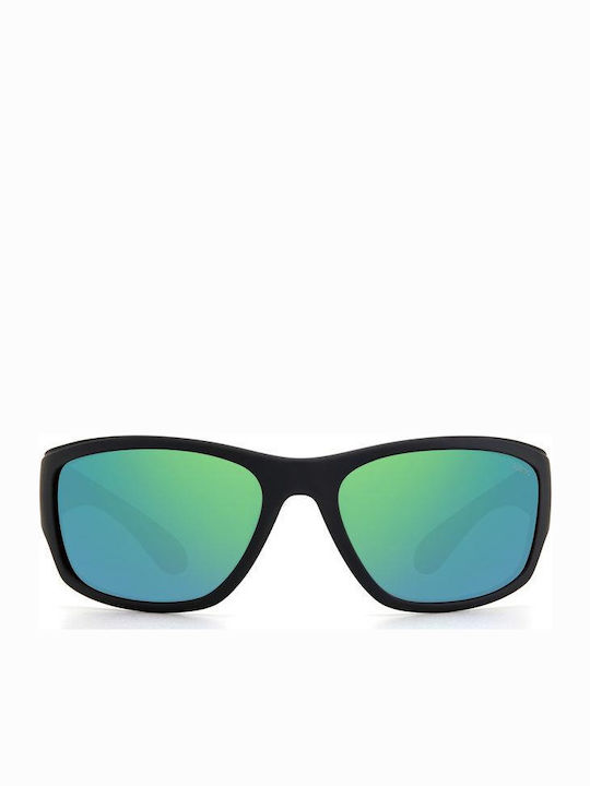 Polaroid Men's Sunglasses with Black Horn-Rimmed Frame and Polarized Mirror Lens PLD7005/S 3OL5Z
