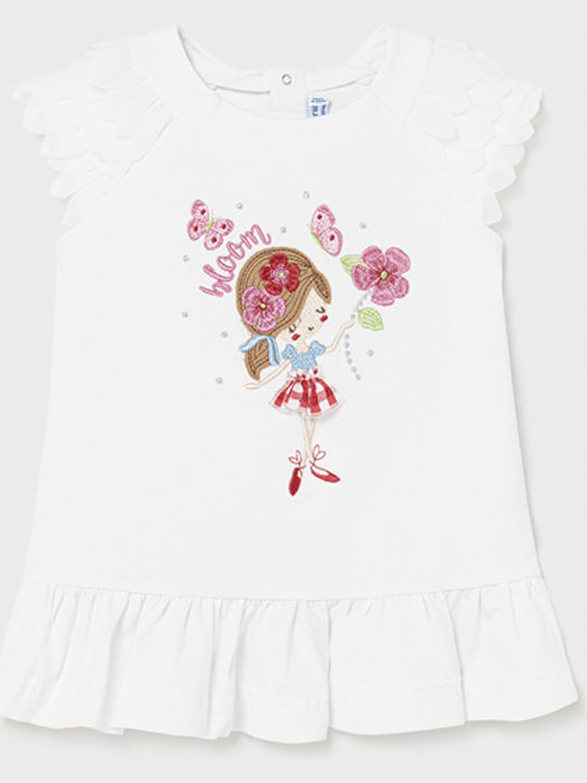 Mayoral Kids Dress Sleeveless White