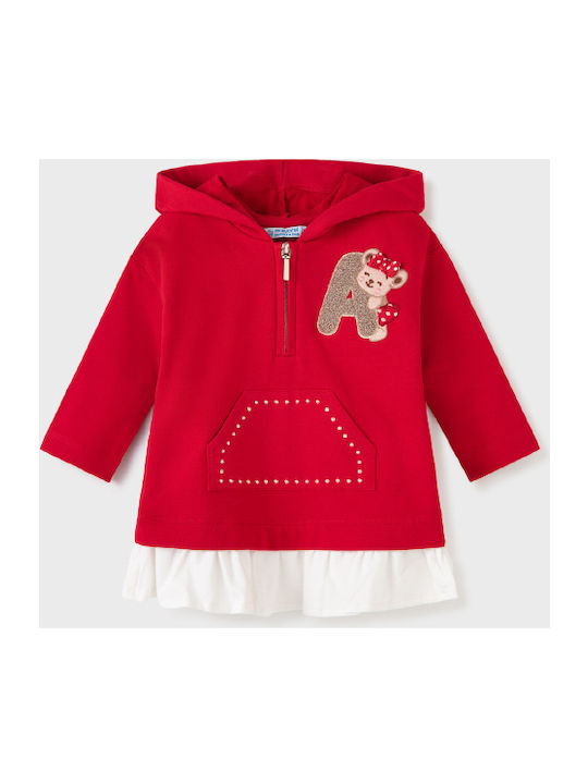 Mayoral Kids Dress Long Sleeve Red