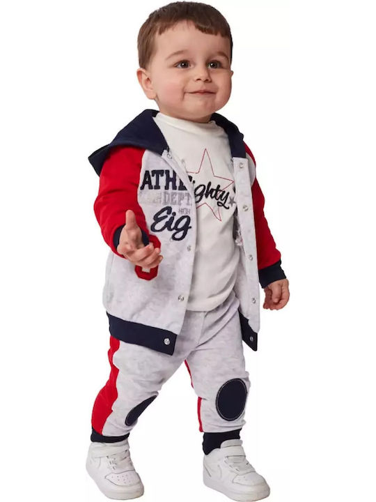 Hashtag Kids Sweatpants Set Red 3pcs