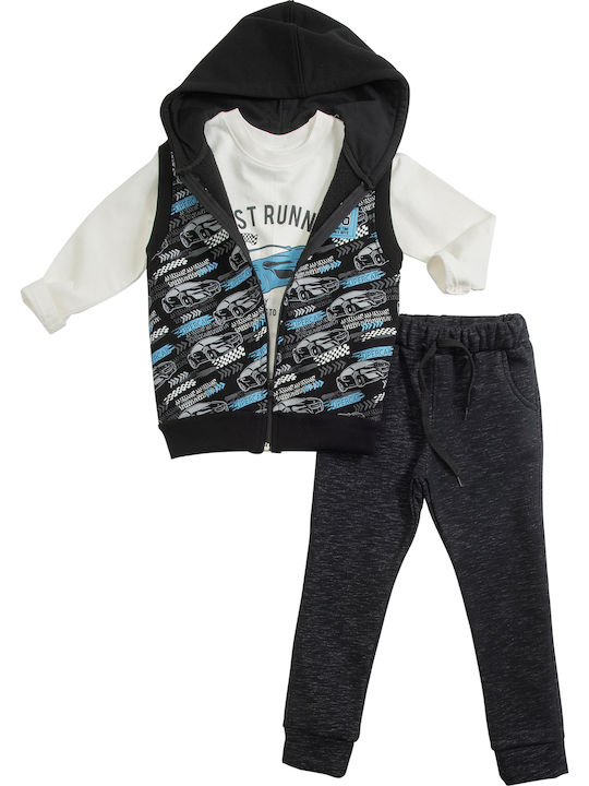 Funky Kids Sweatpants Set Ecru 3pcs