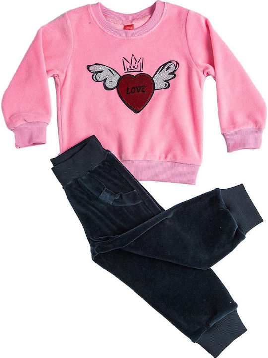 Joyce Kids Sweatpants Set Pink 2pcs