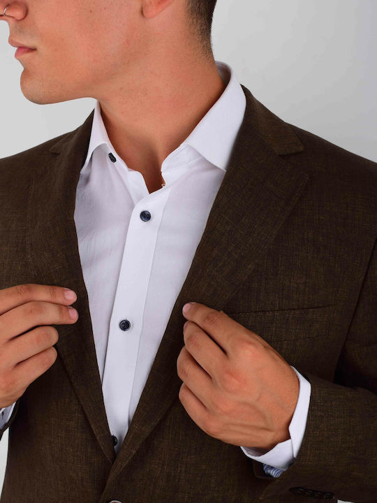 Men's Summer Suit Jacket Regular Fit Brown