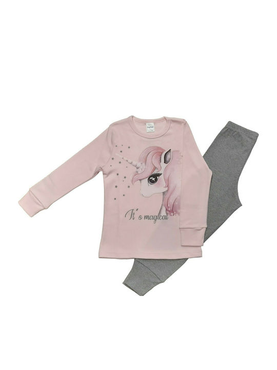 Pretty Baby Set Top & Bottom Kids Winter Pyjamas Pink