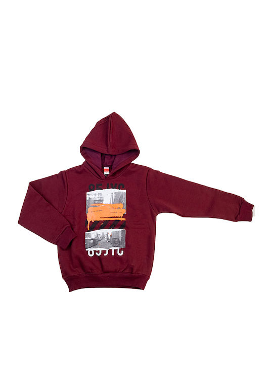 Joyce Kids Sweatshirt with Hood Burgundy