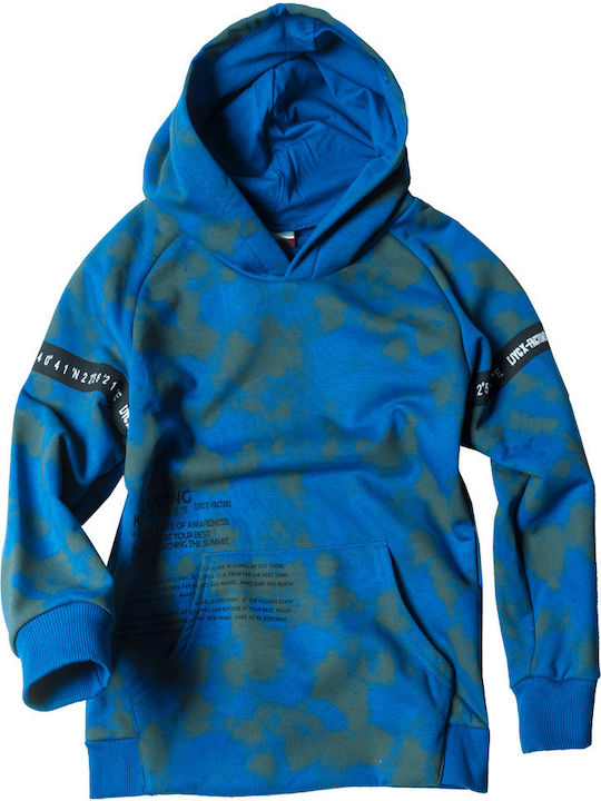 Joyce Kids Sweatshirt with Hood and Pocket Blue