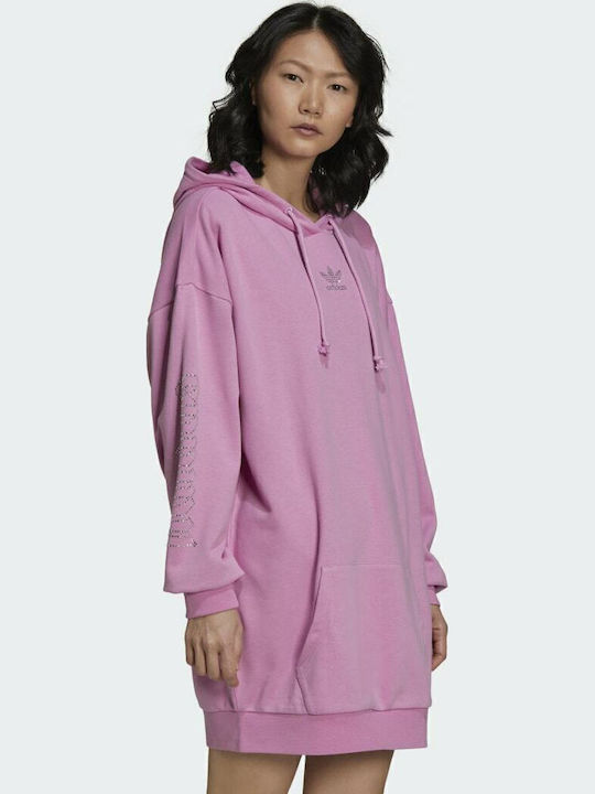 Mini Rochie Sport Mânecă Lungă Cu Glugă Bliss Orchid