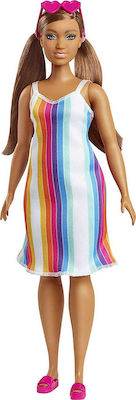 Barbie Doll Loves The Planet - Rainbow Stripe Dress for 3++ Years 28cm.