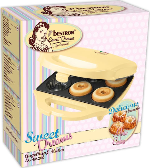Bestron 6 Cups Donut Maker Yellow AGHM200 900W