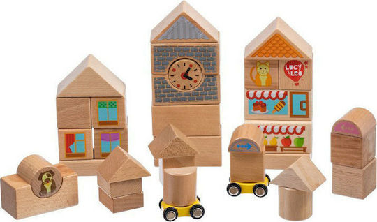 Lucy & Leo Wooden Building Blocks Set for 3+ Years 32 Pieces