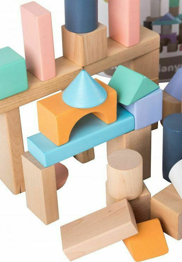 Ecotoys Bauklötze Set Hölzernes für 1.5+ Jahre 100 Stück