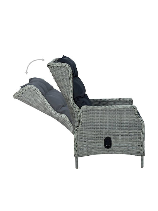 Set Sala De Mese Exterior 9 Piese Gri Deschis Cu Perne