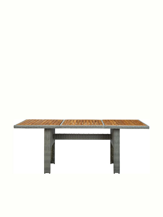 Set Sala De Mese Pentru Exterior 7 Piese Gri Deschis Cu Perne