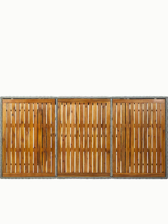 Set Sala De Mese Pentru Exterior 7 Piese Gri Deschis Cu Perne