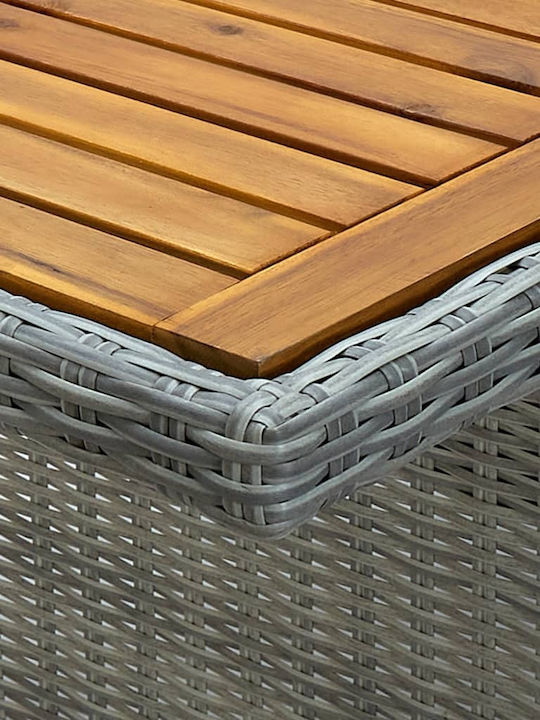 Set Sala De Mese Pentru Exterior 7 Piese Gri Deschis Cu Perne