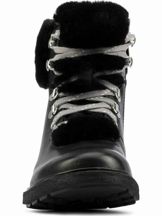 Astrol Hiker Δερμάτινα Παιδικά Αρβυλάκια με Φερμουάρ Μαύρα