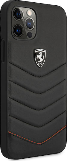 Ferrari Off Track Quilted Back Cover Δερμάτινο Μαύρο (iPhone 12 Pro Max)