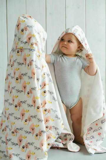 Fresk Baby Bath Towel Hooded Dachsy Turquoise 100x75cm
