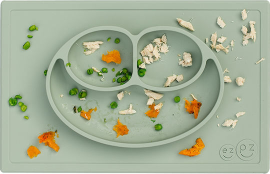 Ezpz Happy Mini Square Green Silicone Baby Weaning Tray for 24+ Months