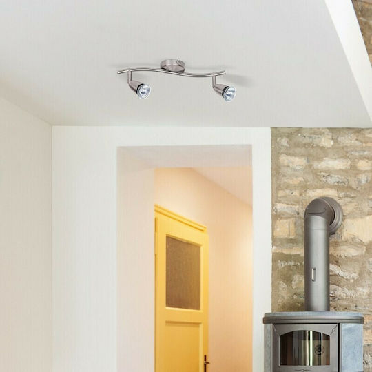 Rabalux Double Spot with Socket GU10 in Silver Color Rabalux Double Spot with Socket GU10 in Silver Color