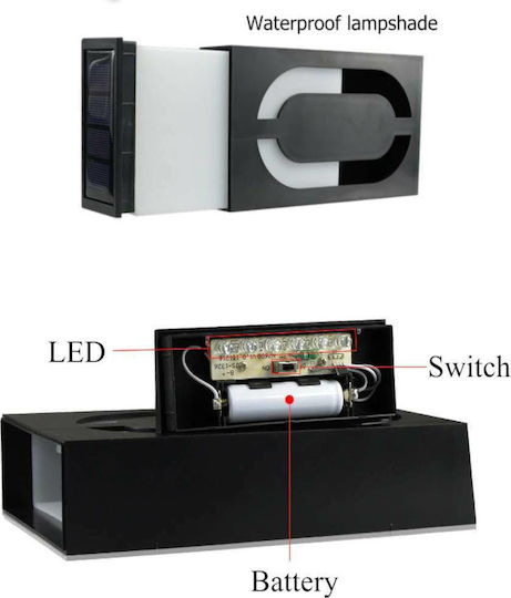 Number 9 Wall Mounted Solar Light House Number 0.36W with Photocell IP55