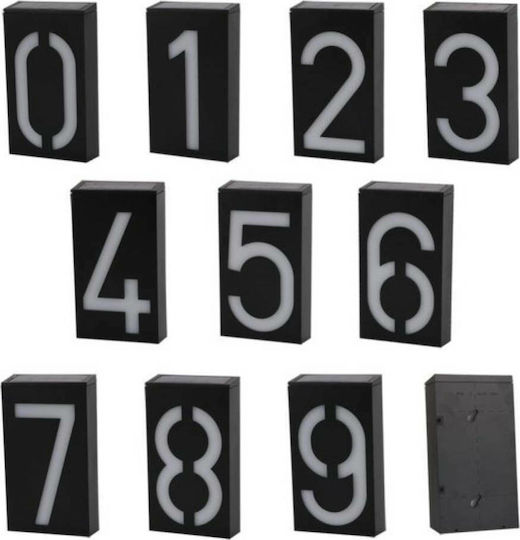 Number 9 Wall Mounted Solar Light House Number 0.36W with Photocell IP55