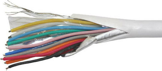 Adeleq Alarm Cable with Diameter 10x0.22mm² with Polyethylene Sheath White 100m