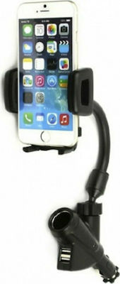 Mobile Phone Holder Car Universal Holder & Charger with Adjustable Hooks Black