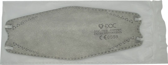 Doc High Protection Mask FFP3 NR Protective Mask FFP3 Gray 1pcs