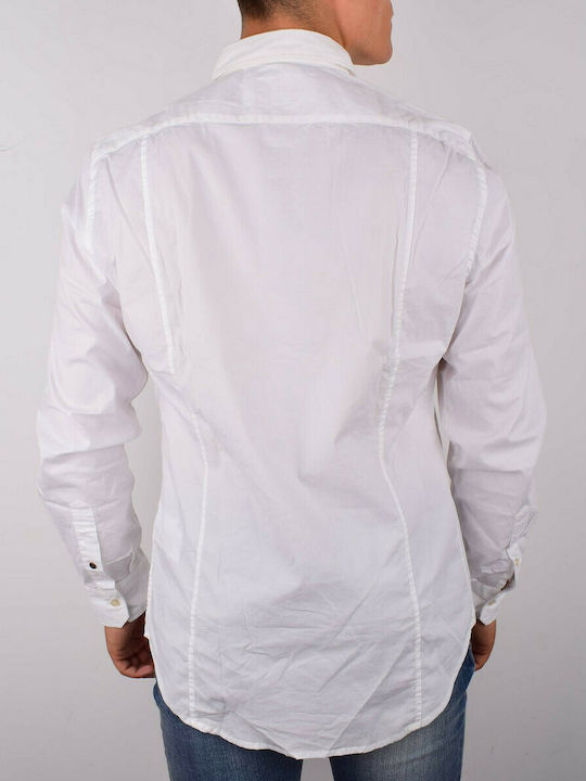 Replay Men's Shirt Long Sleeve Cotton White