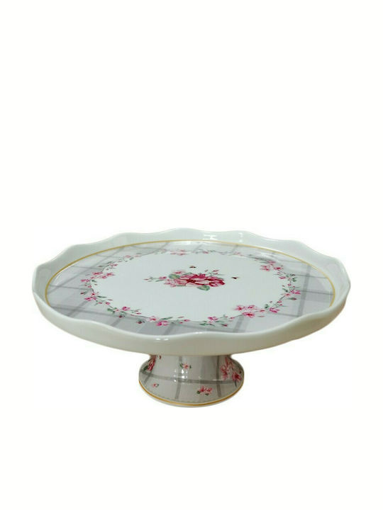 Karvounis Floral Paris Roses Cake Stand White 22x22x21cm