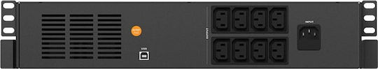 NJOY Code 1000 UPS Line-Interactive 1000VA 600W με 8 IEC Πρίζες