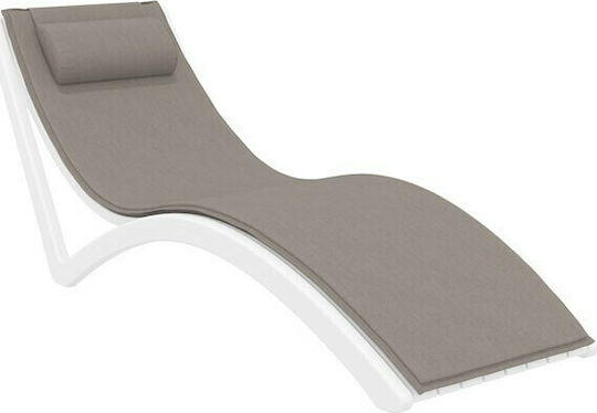 Siesta Exclusive Wasserdichtes Sonnenbank-Kissen mit Rückenlehne Slim Hellbraun 41x23cm