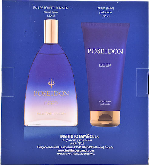 Instituto Espanol Poseidon Deep Set De Parfumuri Pentru Bărbați Cu Eau De Toilette 2 Bucăți