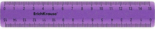 ErichKrause Standard Glitter Χάρακας Πλαστικός Διάφανος 15cm Μωβ