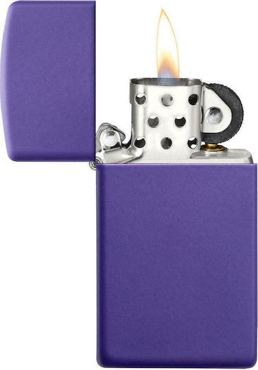 Zippo Slim Winddicht Feuerzeug Flamme in Lila Farbe