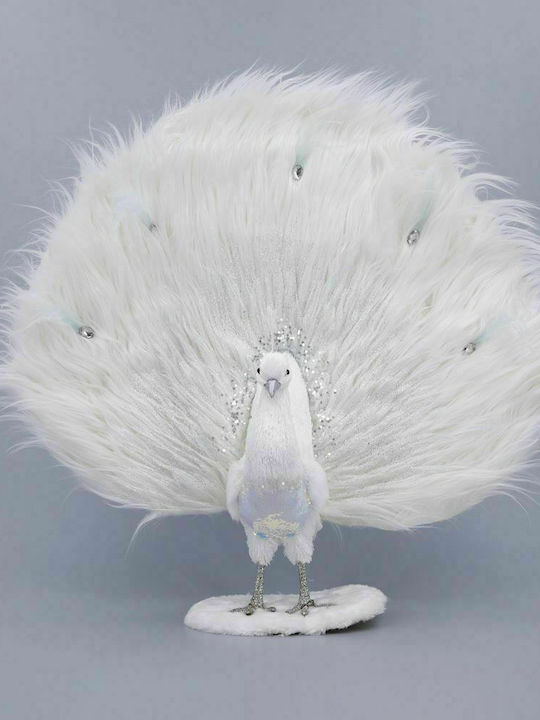 Iliadis Christmas Fabric Figure Peacock White Height 63cm