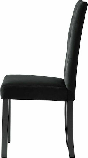 Καρέκλες Τραπεζαρίας Βελούδινες Μαύρες 2τμχ 43x51x98εκ.