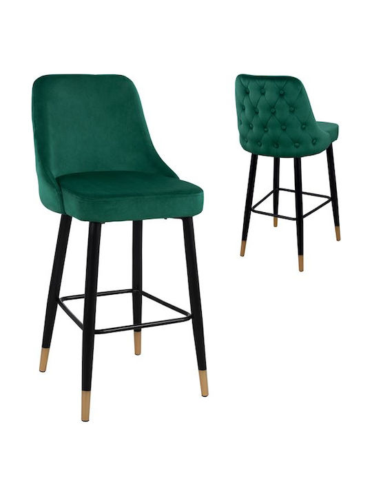 Табуретка Бар с гръбнак Облечено с кадифе Paige Cypress 2бр 51x57x110бр