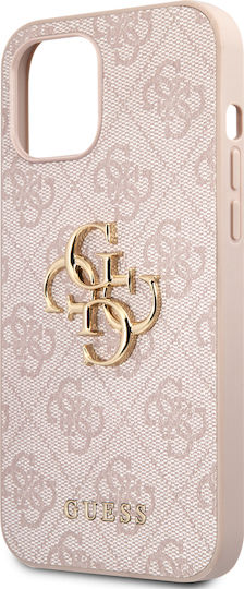 Guess Metal Logo Back Cover Πλαστικό Ροζ (iPhone 12 / 12 Pro)