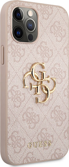Guess Metal Logo Back Cover Πλαστικό Ροζ (iPhone 12 Pro Max)
