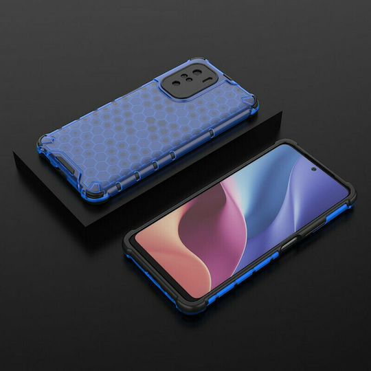 Hurtel Honeycomb Back Cover Plastic Blue (Poco F3 / Mi 11i)