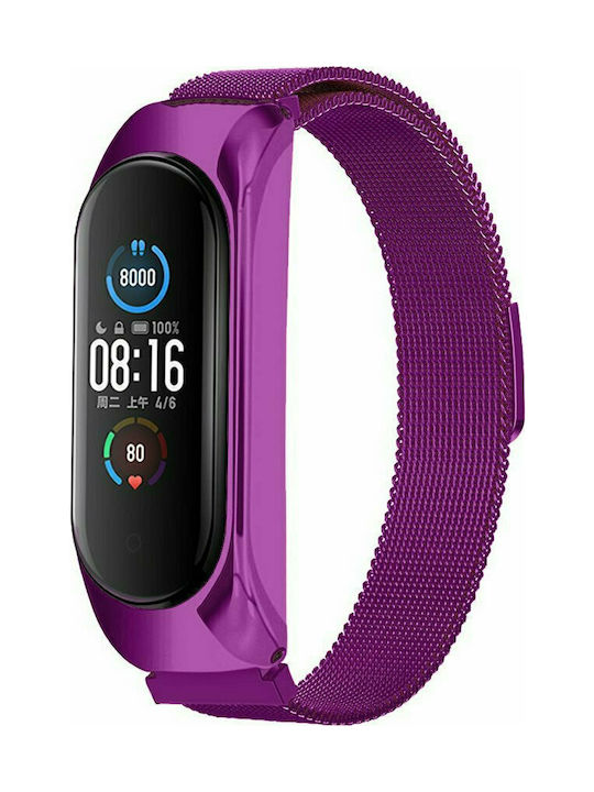 Hurtel Strap Stainless Steel Purple (Mi Smart Band 5/Mi Smart Band 6)