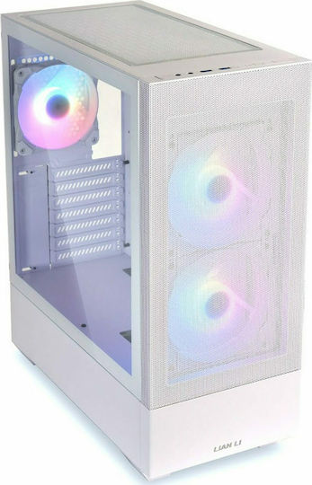 Lian Li Lancool 205 MESH C Gaming Midi Tower Κουτί Υπολογιστή με Πλαϊνό Παράθυρο και ARGB Φωτισμό Λευκό